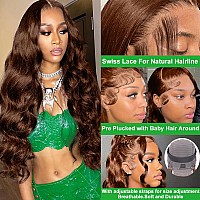 32 Inch Chocolate Brown Human Hair Wigs 13X4 Lace Frontal Body Wave Human Hair Wigs Hd Lace Front 180 Density Brazilian Pre Pluc