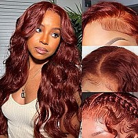 Aaliweya Reddish Brown Lace Front Wigs Human Hair 30Inch Aubrun 13X4 Body Wave Hd Lace Frontal Wigs For Women 180 Density 33 C