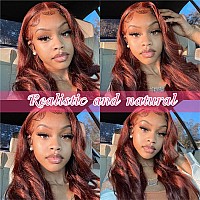 Aaliweya Reddish Brown Lace Front Wigs Human Hair 30Inch Aubrun 13X4 Body Wave Hd Lace Frontal Wigs For Women 180 Density 33 C