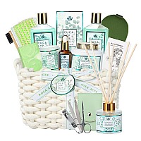 Spa Gift Set For Women 15Pcs Spa Basket Set Tea Tree Scented Includes Body Wash Bubble Bath Bath Soak Manicure Set Gifts