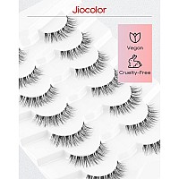 Jiocolor Natural Lashes Wispy Lashes Natural Look False Eyelashes Natural Eyelashes False Eye Lashes Soft Fluffy Lashes 7 Pairs