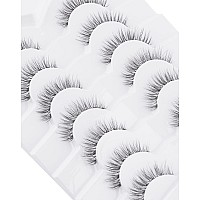 Jiocolor Natural Lashes Wispy Lashes Natural Look False Eyelashes Natural Eyelashes False Eye Lashes Soft Fluffy Lashes 7 Pairs