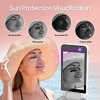 Uv Camera For Sunscreen Test Uv Mirror Sunscreen Camera 4 Inch Vanity Mirror Rechargeable Compact Travel Makeup Mirror Handheld