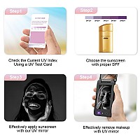 Uv Camera For Sunscreen Test Uv Mirror Sunscreen Camera 4 Inch Vanity Mirror Rechargeable Compact Travel Makeup Mirror Handheld