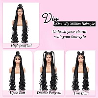 Kalyss Full Double Lace Front Knotless Braided Wigs For Women Box Braided Wig With Curly Ends Human Hair Blended Long Black Brai