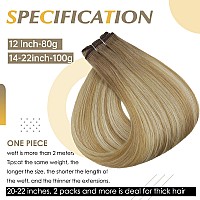 Full Shine Sew In Extensions Silky Hair 14 Inch Straight Hair Weft Extensions For Women Sew In Hair Extensions Blonde Human Hair