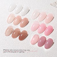 Shoyum Jelly Gel Nail Polish Set 6 Colors Neutral Sheer Milky White Nude Pink Gel Polish Kit Translucent Soak Off Uv Nail Gel Di