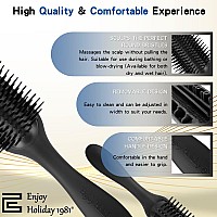 2 Pcs Hair Brush For Women Men Classic Styling Brushes Curly Wet Or Dry Hair 9 Row With Edge Comb For Natural Thick Hair Blow S