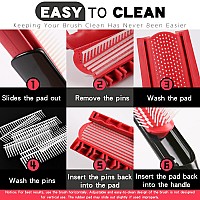 2 Pcs Hair Brush For Women Men Classic Styling Brushes Curly Wet Or Dry Hair 9 Row With Edge Comb For Natural Thick Hair Blow S