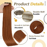 Full Shine Sew In Hair Extensions Real Human Hair Copper 550 Weft Hair Extensions Real Remy Hair Extensions 18 Inch Sew In Weft