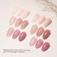 Shoyum Jelly Nude Gel Nail Polish Set 6 Colors Neutral Sheer Light Pink Purple Gel Polish Kit Translucent Soak Off Uv Nail Gel D