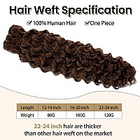 Curly Hair Extensions Human Hair Wefts 24 Inch 120G Sew In Hair Extensions Real Human Hair Chocolate Brown Deep Wave Sew In Huma