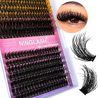 Ninglash Fluffy Lash Clusters 100D 200D Diy Lash Extension Volume 280 Pcs Cluster Lashes Extension Individual Eyelashes Thick E