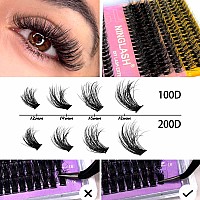 Ninglash Fluffy Lash Clusters 100D 200D Diy Lash Extension Volume 280 Pcs Cluster Lashes Extension Individual Eyelashes Thick E