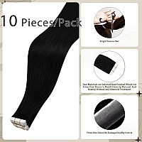 Full Shine Unprocessed Virgin Tape In Hair Extensions Black Hair Extensions Human Hair 22 Inch Machine Remy Tape In Extensions I