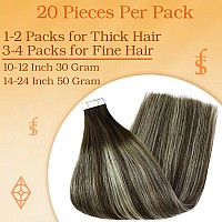 Full Shine Long Hair Extensions Balayage Tape In Hair Extensions Human Hair Color 2602 Human Hair Extensions Tape In 22Inch Ta