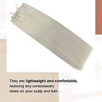 Full Shine Microbead Hair Extensions Human Hair Color 1000 Blonde Remy Hair Extensions 18Inch Micro Ring Hair Extensions Real Hu