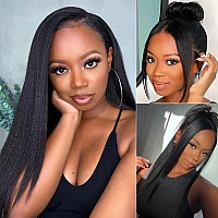 Beauty Forever 13X4 Preeverything Glueless Frontal Yaki Straight Lace Front Human Hair Wigbye Bye Knots Pre Bleached Ear To Ea