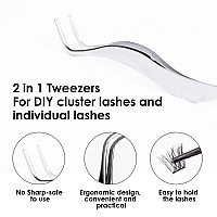 120Pcs Self Adhesive Eyelashes Kit D Curl 1016Mm Press On Eyelashes With Tweezers Pre Glued Eyelash Clusters No Glue Needed Fal