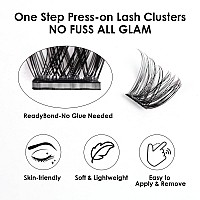 Self Adhesive Eyelashes Kit 72Pcs Lash Clusters D Curl 1016Mm Press On Lashes Self Stick Cluster Lashes No Glue Needed False Ey