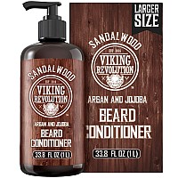 Viking Revolution Sandalwood Beard Conditioner For Men With Argan Oil And Jojoba Oil Beard Softener And Strengthener Natural B