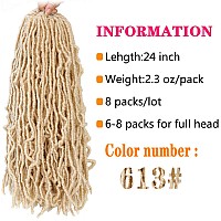 Soft Locs Crochet Hair 24 Inch 8 Packs Faux Locs Crochet Hair Butterfly Locs Pre Looped Braids Synthetic Crochet Hair For Women