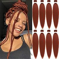 Dark Ginger Braiding Hair Pre Stretched 26 Inches Copper Ez Braiding Hair Yaki Texture 8 Packslot Braid Hot Water Setting Profe