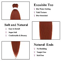 Dark Ginger Braiding Hair Pre Stretched 26 Inches Copper Ez Braiding Hair Yaki Texture 8 Packslot Braid Hot Water Setting Profe