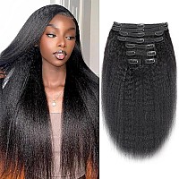 26Inch Clip In Hair Extensions Real Human Hair Kinky Straight Brazilian Human Hair Clip In Extensions 8Pcs Remy Hair Clip Ins Fo