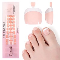 Inenk French Tips Gel X Nail Tips 240Pcs Glossy Whitenatural White French Press On Toe Nail Preapplied With A Tip Primer And