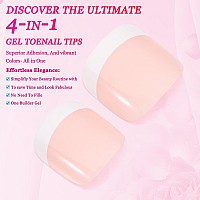 Inenk French Tips Gel X Nail Tips 240Pcs Glossy Whitenatural White French Press On Toe Nail Preapplied With A Tip Primer And