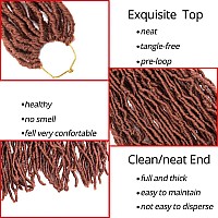 Soft Locs Crochet Hair 24 Inch 8 Packs Copper Red Faux Locs Crochet Hair Butterfly Locs Pre Looped Braids Synthetic Crochet Hair