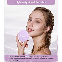 Wobsion Travel Makeup Mirror With Light 1X10X Compact Magnifying Mirrorhandheld 2Sided Pocket Mirrorled Small Mirror For Pu