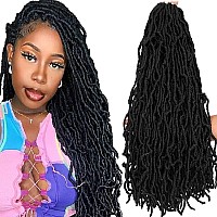 Soft Locs Crochet Hair 24 Inch 8 Packs Blcak Faux Locs Crochet Hair Butterfly Locs Pre Looped Braids Synthetic Crochet Hair For