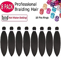 Alrence Pre Stretched Braiding Hair Long Braid 12 Inch 8 Packs Professional Braiding Hair Extensions Synthetic Crochet Twist Bra