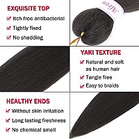 Alrence Pre Stretched Braiding Hair Long Braid 12 Inch 8 Packs Professional Braiding Hair Extensions Synthetic Crochet Twist Bra