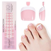 Inenk French Tips Gel X Nail Tips 240Pcs Glossy Whitelight Bronze French Press On Toe Nail Preapplied With A Tip Primer And B