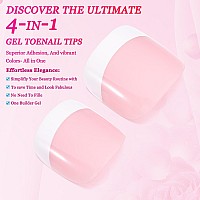 Inenk French Tips Gel X Nail Tips 240Pcs Glossy Whitelight Bronze French Press On Toe Nail Preapplied With A Tip Primer And B