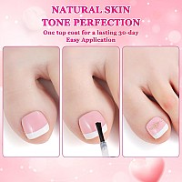 Inenk French Tips Gel X Nail Tips 240Pcs Glossy Whitelight Bronze French Press On Toe Nail Preapplied With A Tip Primer And B