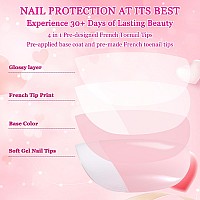 Inenk French Tips Gel X Nail Tips 240Pcs Glossy Whitelight Bronze French Press On Toe Nail Preapplied With A Tip Primer And B