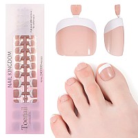 Inenk French Tips Gel X Nail Tips 240Pcs Glossy Whitedeep Bronze French Press On Toe Nail Preapplied With A Tip Primer And Ba