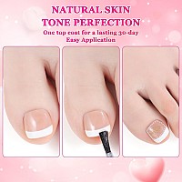 Inenk French Tips Gel X Nail Tips 240Pcs Glossy Whitedeep Bronze French Press On Toe Nail Preapplied With A Tip Primer And Ba