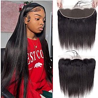 13X4 Lace Frontal Closure Ear To Ear Free Part Lace Closure Brazilian Silky Straight Frontal Human Hair Extension Preplucked Fr