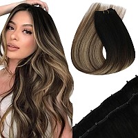 Sunny Hair Beaded Weft Hair Extensions Human Hair 50G Micro Bead Weft Hair Extensions Real Human Hair Straight Weft Hair Extensi