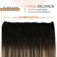 Sunny Hair Beaded Weft Hair Extensions Human Hair 50G Micro Bead Weft Hair Extensions Real Human Hair Straight Weft Hair Extensi