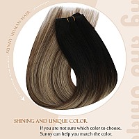 Sunny Hair Beaded Weft Hair Extensions Human Hair 50G Micro Bead Weft Hair Extensions Real Human Hair Straight Weft Hair Extensi