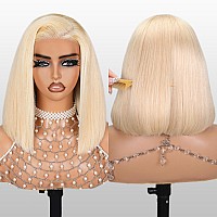 Superlook 65 Blonde 613 Bob Wig Human Hair Wear And Go Glueless Wigs Pre Cut 210 Density 613 Lace Front Wig Human Hair 613 Cl