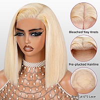 Superlook 65 Blonde 613 Bob Wig Human Hair Wear And Go Glueless Wigs Pre Cut 210 Density 613 Lace Front Wig Human Hair 613 Cl