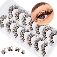 Brown Lash Clusters False Eyelashes Natural Look Wispy Lashes Brown Eyelashes Fluffy Faux Mink Lashes Brown Lash Extensions Indi