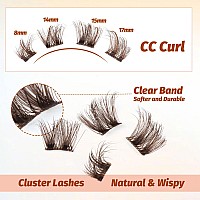 Brown Lash Clusters False Eyelashes Natural Look Wispy Lashes Brown Eyelashes Fluffy Faux Mink Lashes Brown Lash Extensions Indi